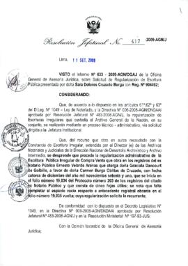 Resolución Jefatural N° 417-2009-AGN/J