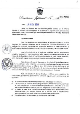 Resolución Jefatural N° 436-2011-AGN/J