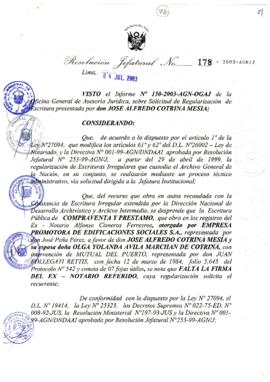 Resolución Jefatural N° 178-2003-AGN/J