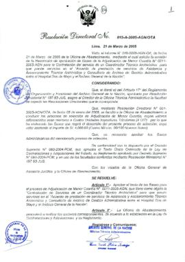 Resolución Directoral N° 015-A-2005-AGN/OTA