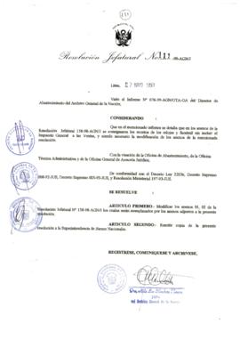 Resolución Jefatural N° 111-1999/AGN/J