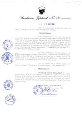 Resolución Jefatural N° 265-2004-AGN/J