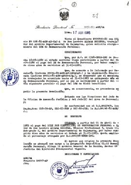 Resolución Directoral N° 35-85-AGN/OA