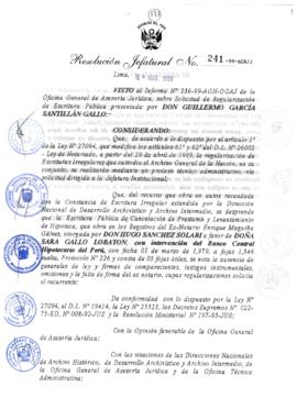 Resolución Jefatural N° 241-1999/AGN/J