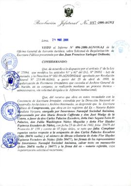 Resolución Jefatural N° 097-2006-AGN/J