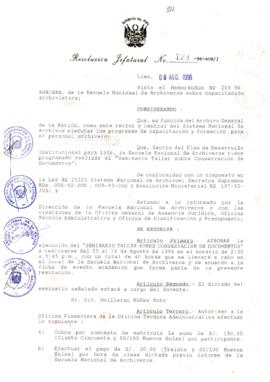 Resolución Jefatural N° 121-1996/AGN/J