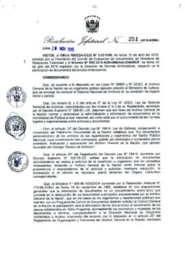 Resolución Jefatural N° 251-2015-AGN/J