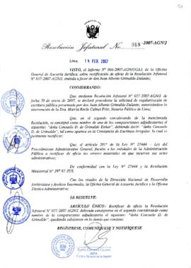 Resolución Jefatural N° 068-2007-AGN/J