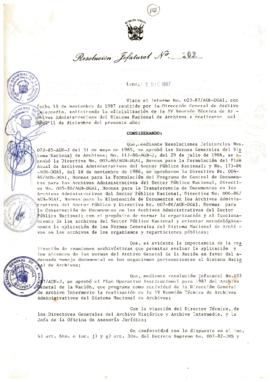 Resolución Jefatural N° 102-1987/AGN/J