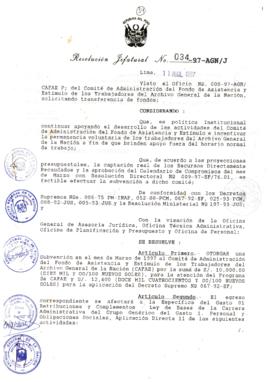 Resolución Jefatural N° 034-1997/AGN/J