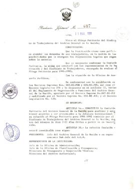 Resolución Jefatural N° 087-1991/AGN/J