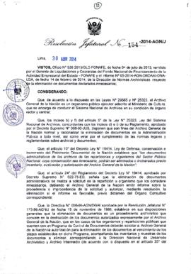 Resolución Jefatural N° 154-2014-AGN/J