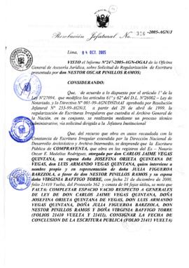 Resolución Jefatural N° 316-2005-AGN/J