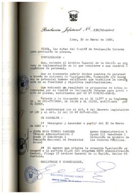 Resolución Jefatural N° 036-1982/AGN/J
