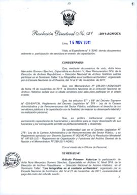 Resolución Directoral N° 057-2011-AGN/OTA