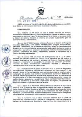 Resolución Jefatural N° 300-2019-AGN/J