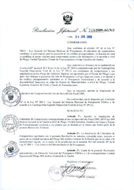 Resolución Jefatural N° 240-2009-AGN/J