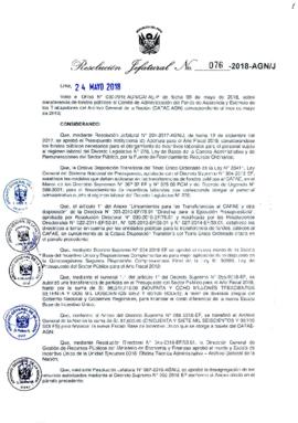 Resolución Jefatural N° 076-2018-AGN/J