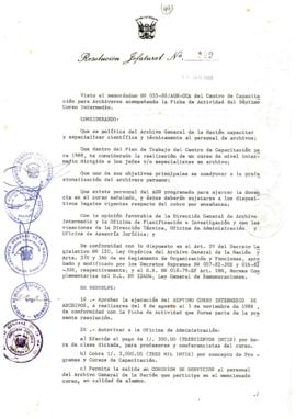 Resolución Jefatural N° 099-1988/AGN/J