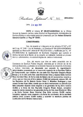 Resolución Jefatural N° 581-2010-AGN/J