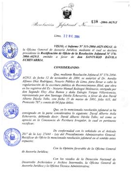 Resolución Jefatural N° 438-2004-AGN/J