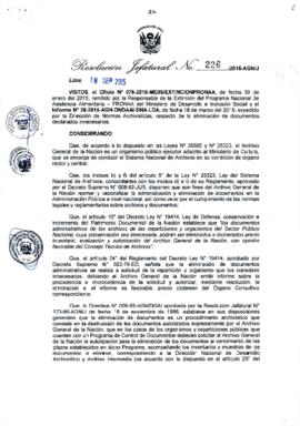 Resolución Jefatural N° 226-2015-AGN/J