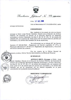 Resolución Jefatural N° 393-2008-AGN/J
