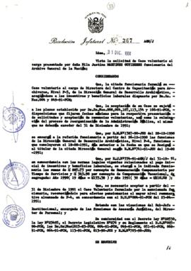 Resolución Jefatural N° 367-1991/AGN/J