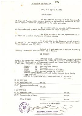 Resolución Jefatural N° 003-1976/AGN/J