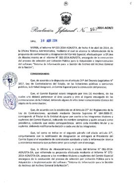 Resolución Jefatural N° 160-2014-AGN/J