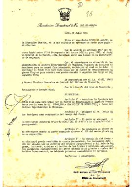 Resolución Directoral N° 63-85-AGN/OA