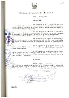 Resolución Jefatural N° 214-1983/AGN/J