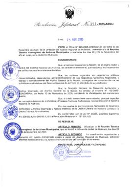 Resolución Jefatural N° 391-2005-AGN/J