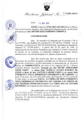 Resolución Jefatural N° 360-2005-AGN/J