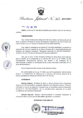 Resolución Jefatural N° 317-2013-AGN/J