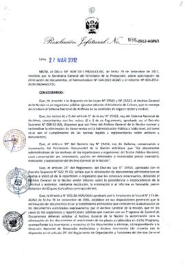 Resolución Jefatural N° 096-2012-AGN/J
