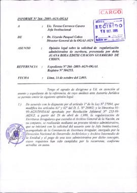 INFORME 266-2005-AGN-OGAJ