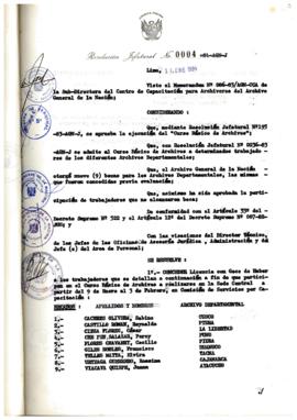 Resolución Jefatural N° 004-1984/AGN/J