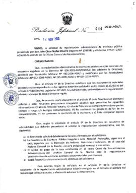 Resolución Jefatural N° 444-2013-AGN/J