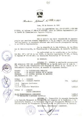Resolución Jefatural N° 063-1991/AGN/J