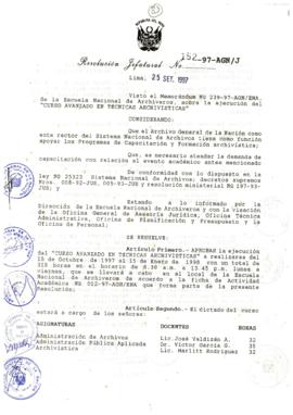 Resolución Jefatural N° 152-1997/AGN/J