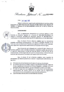Resolución Jefatural N° 031-2012-AGN/J