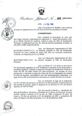 Resolución Jefatural N° 059-2009-AGN/J