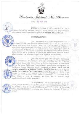 Resolución Jefatural N° 326-1999/AGN/J
