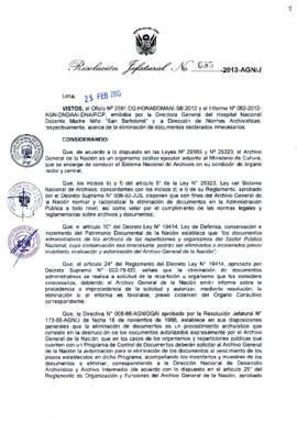 Resolución Jefatural N° 095-2013-AGN/J