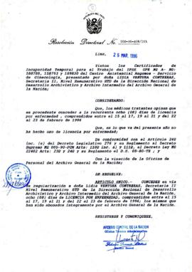 Resolución Directoral N° 008-96-AGN/OTA