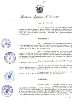 Resolución Jefatural N° 064-1993/AGN/J