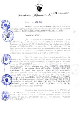 Resolución Jefatural N° 091-2004-AGN/J
