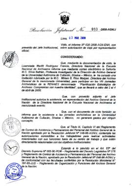 Resolución Jefatural N° 093-2008-AGN/J