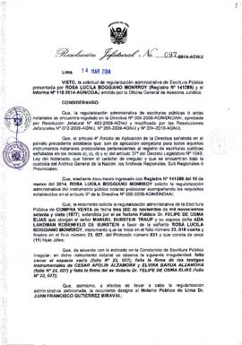 Resolución Jefatural N° 097-2014-AGN/J